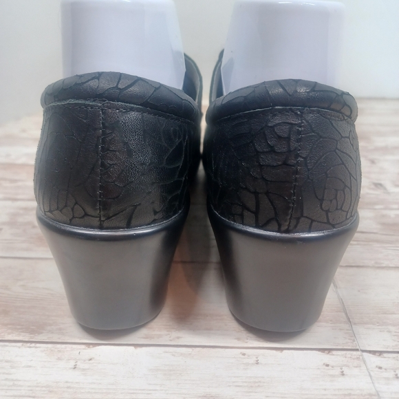 Alegria by PG Lite Slip Resistant Leather Black Lace Up Clog Heel Size 37 or 7 - Picture 4 of 14